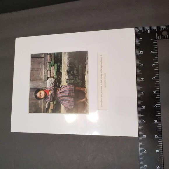 Emerson Matabele photography Matted Art Print Nepal Child Garrison Keillor Quote - Picture 7 of 7